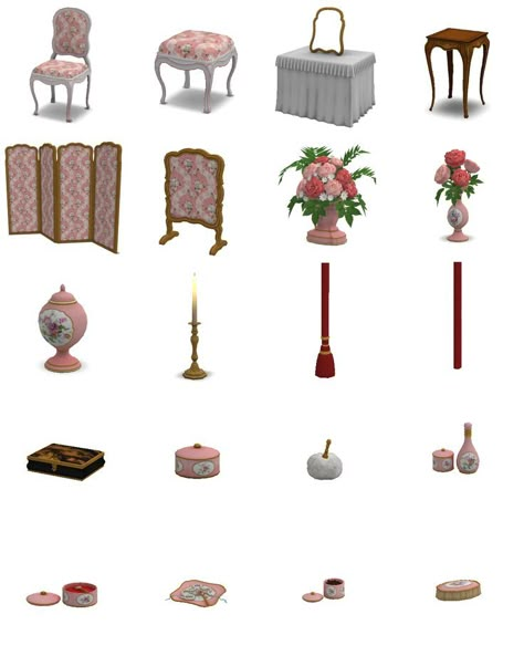 The dressing table was an important piece of furniture in the life of a fine rococo lady. Now you can recreate a mid 18th century boudoir in your game! Sims 4 1800s Furniture, Sims 4 Victorian House, Sims Blender, Princess Furniture, Sims 4 Historical, Sims 4 Royal, Sims 4 Decades Challenge, French Royalty, Royal Furniture