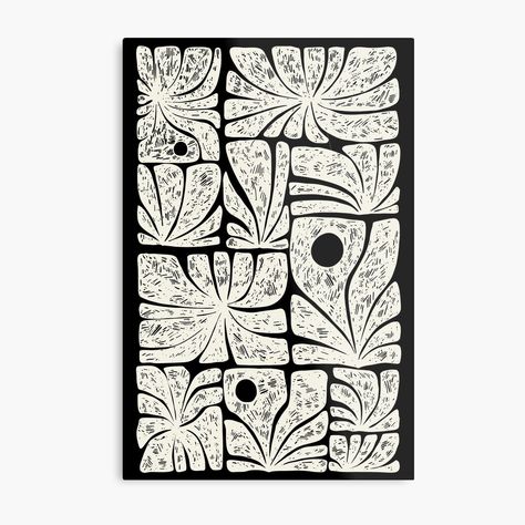 Get my art printed on awesome products. Support me at Redbubble #RBandME: https://www.redbubble.com/i/metal-print/Abstract-flowers-by-Mar-Max/124459645.0JXQP?asc=u Modern Floral Pattern, Paper Border, Plant Art Print, Borders For Paper, Black White Art, Plant Print, Plant Art, Patterns In Nature, Floral Wall Art