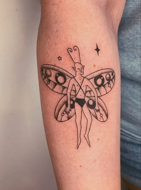 Moth Tattoo Men Leg, Moth Tattoo Men Arm, Moth Man Tattoo, Moth Tattoo On Forearm, Masculine Moth Tattoo, Whimsical Moth Tattoo, Fairy Man, Man Arm, Moth Fairy