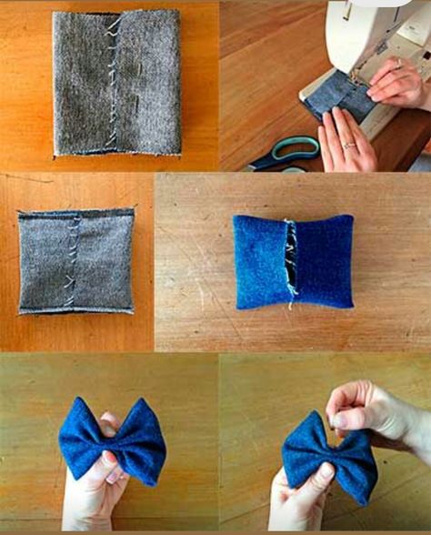 Ideas Para Hacer Con Tela, Make A Bow Tie, Diy Hair Accessories Ribbon, Make A Bow, Sac Diy, Diy Bows, Costura Diy, Jean Crafts, Boutique Hair Bows