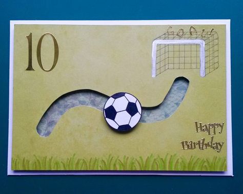 Soccer Birthday Cards Handmade, Soccer Cards Handmade, Football Cards Handmade, Soccer Birthday Cards, Football Birthday Cards, Soccer Birthday Card, Birthday Card For Boys, Spinner Cards, Ideas Birthday Card