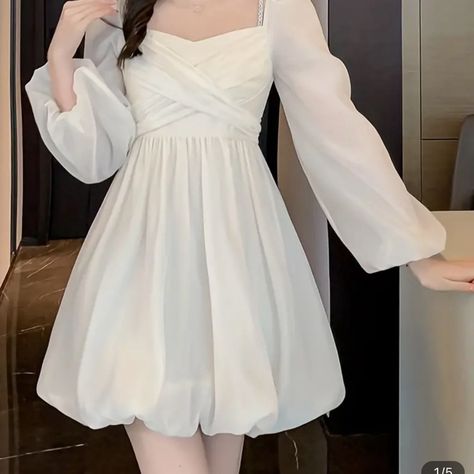 Brand New , Can Tie Now Anyway You Like Dresses Korean Style, Character Clothes, Dress Elegant Long, Cute White Dress, Sparkle Dress, Short Prom, Hoco Dresses, Ruched Dress, Slim Waist