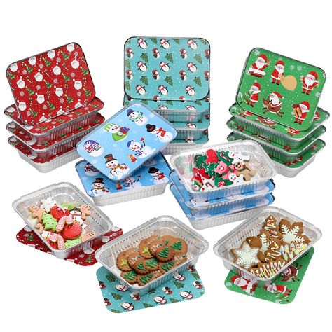 PRICES MAY VARY. ⛄🌟🎄20 Of each, the foil containers come with beautiful Christmas-themed lids that will make the addition to your holiday presents! ⛄🌟🎄Enjoy baking and storing your favorite dish without leakage because they are design and with flat lids. ⛄🌟🎄If you are looking for a multipurpose set of aluminum foil pans with lids, then you should look no further! Our nifty aluminum pans are ideal for restaurant or fast food take outs, caterings, camps, meals. ⛄🌟🎄Nothing can keep your fav Aluminum Foil Pans, Container Restaurant, Disposable Food Containers, Take Out Containers, Aluminum Pans, Keep Food Warm, Garden Jewelry, Christmas Recipes, Aluminum Foil