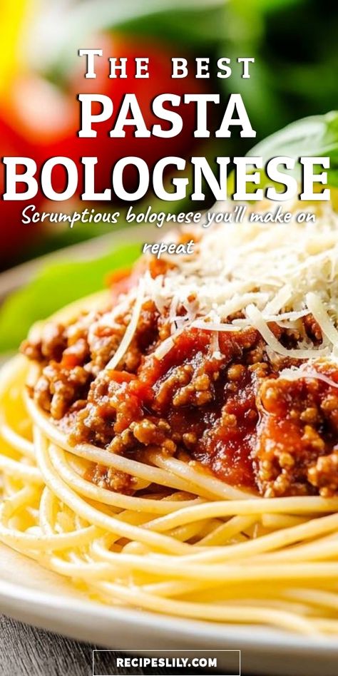 I absolutely love making this Pasta Bolognese! It's rich, hearty, and full of flavor. This recipe is perfect for weeknight dinners or special occasions. The combination of savory meat, tangy tomato sauce, and perfectly cooked spaghetti makes it a go-to dish that I can whip up on repeat. Trust me, once you try it, you’ll want this in your recipe rotation! Pasta With Bolognese Sauce, The Best Bolognese Sauce, Beef Bolognese Recipe, How To Make Bolognese, Pasta Bolognese Recipe, Bolognese Sauce Authentic, Vegetarian Bolognese, Authentic Pasta, Best Pasta