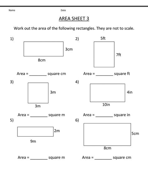 Area Worksheets Work for Kids | Learning Printable Rectangle Worksheet, Polynomials Worksheet, Area And Perimeter Worksheets, 3d Rectangle, Volume Worksheets, Pre Algebra Worksheets, Finding Area, Calculate Area, Area Worksheets