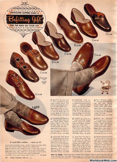 Mens shoes 1952 Sears Christmas Catalogue Fashion In The 1950s, 1950s Mens Fashion, 1950s Clothing, 1950s Shoes, Vintage Outfits Men, Funny Vintage Ads, 1950s Mens, Sears Catalog, Vintage Mens Fashion