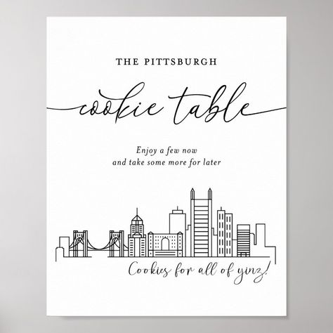 Pittsburgh Cookie Table Wedding Sign Cookie Table Sign, Pittsburgh Cookie Table, Pittsburgh Wedding Cookie Table, Table Wedding Sign, Cookie Table Wedding, Wedding Advertisement, Wedding Pittsburgh, Cookie Table, Tabletop Signs