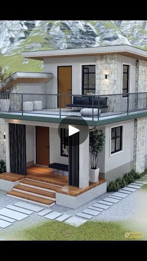 Small Simple House Design, Fachada Exterior, 3 Storey House Design, Two Story House Design, Good Morning In Spanish, 2 Storey House Design, 2 Storey House, Simple House Design, Modern Tiny House