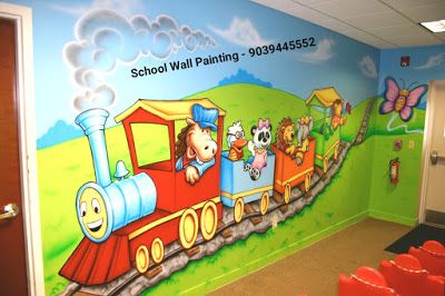 PLAY SCHOOL WALL PAINTING,Nursery School Wall Painting Artist,School Cartoon Painting Works Playschool Wall Painting, Painting Cartoon Ideas, School Wall Art Ideas Classroom, School Wall Design, Cartoon Wall Painting Ideas, School Wall Painting Ideas, Painting Ideas Cartoon, Classroom Walls Paint, Play School Wall Painting