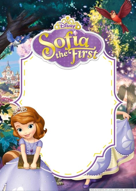 Sofia The First Invitation Template, Princesa Sophia, Baby Ganesha, Sofia The First, Printable Birthday Invitations, First Birthday Invitations, Party Flyer, Prince And Princess, Ganesha