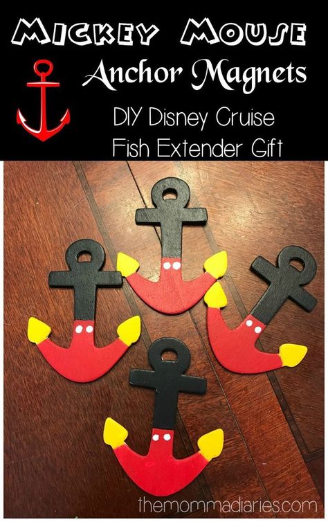 DIY Disney Cruise Line Mickey Mouse Anchor Magnets Fish Extender Gift! Mickey Mouse Diy, Disney Cruise Fish Extender Gifts, Disney Wonder Cruise, Disney Cruise Magnets, Disney Cruise Fish Extender, Disney Cruise Door, Sleepy Dog, Disney Dream Cruise, Disney Wonder