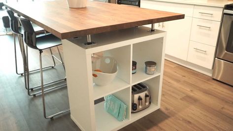 Ikea Island Hack, Ikea Kitchen Island With Seating, Diy Kitchen Island With Seating, Ikea Hacks Kitchen, Kitchen Island Hack, Kitchen Island Ikea, Ikea Island, Freestanding Kitchen Island, Ikea Kitchen Island