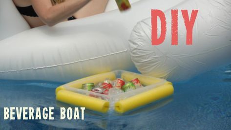 Where Has This DIY Floating Drink Holder Been Our Whole Life? Pool Noodle Diy, Boat Video, Floating Drink Holder, Boat Summer, Lake Party, Make A Boat, Build Your Own Boat, Diy Boat, Pool Noodle