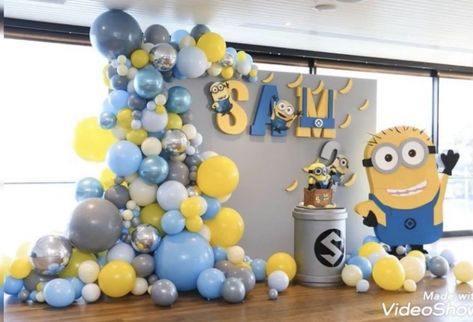 Minions Birthday Party Decorations, Minions Birthday Theme, Birthday Party Paper Decorations, Minion Decorations, Minion Birthday Invitations, Minion Birthday Cake, Minions Birthday, Happy Birthday Minions, Boys Birthday Party Decorations