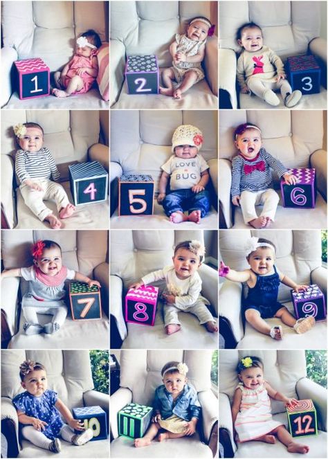 Let a number cube say it all like this Monthly Birthday Photo Series from Hello My Love. Monthly Baby Photo Ideas - Track Your Baby's Age in Photos plus FREE Monthly Printable Milestone Stickers and Signs on Frugal Coupon Living. Baby Progress, Foto Kids, Foto Newborn, Monthly Baby Pictures, Baby Fotografie, Monthly Baby Photos, Monthly Baby, Monthly Photos, Baby Growth