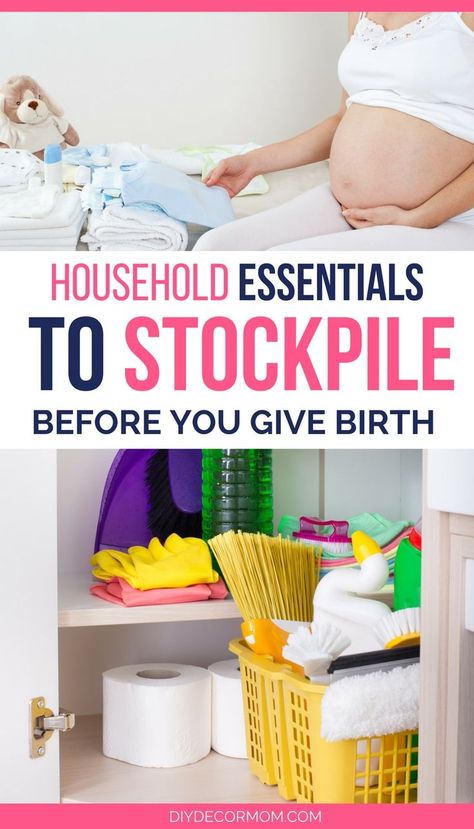 household items you need to stock up on before baby arrives--the ultimate list of things to stock up on before you give birth including shopping ideas and products list of everything to stockpile! #baby #list #household #stockup #newborn #pregnancy #pregnant Baby Essential Checklist, Baby Essentials Newborn, Baby Sleep Problems, Give Birth, Before Baby, Baby List, List Of Things, Pregnant Mom, After Baby