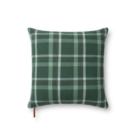 Ralph Green/Multi Pillow Chris Loves Julia X Loloi, Plaid Throw Pillows, Chris Loves Julia, Plaid Throw, Loloi Rugs, Rug Company, Neutral Colour Palette, Cushion Pads, Hand Tufted Rugs