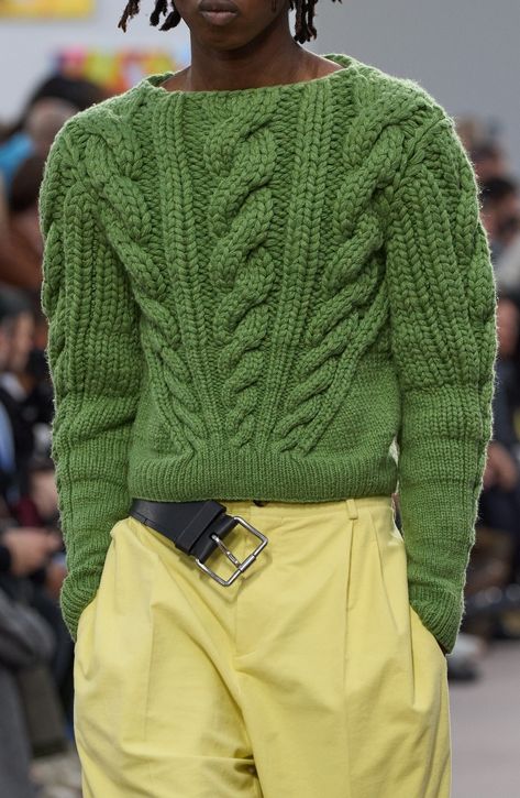 Loewe fall24 Sweater Details, 2024 Menswear, Fall Forward, Knitwear Trends, Winter Knitwear, Fall 24, Menswear Fashion Show, Cable Sweater, Menswear Fashion