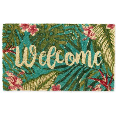 Greet your guest with doormats in a variety of cute and colorful styles you will be able to find one that is just right for your home year round or swap out for a seasonal design. The last thing you want your doormat to do, when your boots are muddy, is to slip out from under you. This doormat will remain in place and absorb any mud tracked by your boots. This doormat can withstand extreme heat and extreme cold and stay in place no matter the conditions. | Bay Isle Home™ Louvenia Welcome 30" x 1 Door Mat Designs, Front Doormat, Welcome Door Mat, Farmhouse Front Door, Indoor Outdoor Carpet, Christmas Doormat, Christmas Front Doors, Front Door Mats, Welcome Door