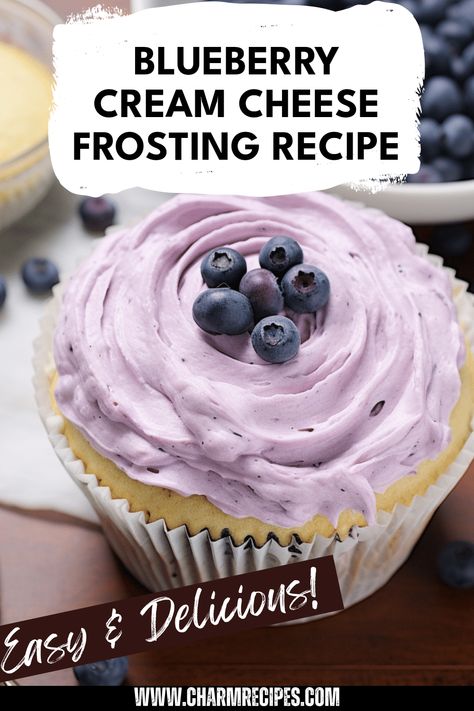 Make your desserts stand out with our delicious Blueberry Cream Cheese Frosting! This recipe offers a perfect blend of tart blueberries and creamy richness, making it the ideal topping for cakes, cupcakes, and pastries. Perfect for any occasion, this dreamy frosting ensures your treats will not only taste fabulous but look terrific too. You'll love how easy it is to whip up this wholesome frosting in just a few steps. Don't miss out on adding this sweet goodness to your recipes and impressing your family and friends with your baking skills. Blackberry Cream Cheese Frosting, Blueberry Cream Cheese Icing, Blueberry Frosting Recipe, Blueberry Cream Cheese Frosting, Blueberry Frosting, Cheese Frosting Recipe, Baking Skills, Frosting Recipes Easy, Cream Cheese Topping