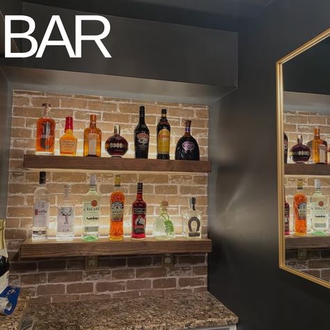 For your bar, bathroom, living room, kitchen, or any other space in your home… we got you! Check out some of our fav #shelfies from our customers! 🤩 Where will you put your new floating shelves? #shelfstyling #interiordecor #lyonscrafted Custom Floating Shelves, Bar Bathroom, Bar Designs, Home Bar Designs, Hanging Bar, Basement Bar, Wall Molding, Other Space, The Brick