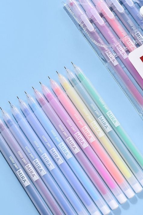 Premium High Quality 12 Coloured pens with a gel style ink. The fine pen nibs allow you to write smoothly and smudge free- an essential addition to a students, worker and artists toolkit! Great for taking notes in a creative and fun way. Coloured Pens, Aesthetic Stationary, Stationary Supplies, Gel Pens Set, Taking Notes, Fine Pens, Styling Gel, Pen Nib, It Gets Better