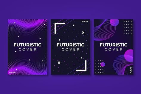 Futuristic Pubmat, Futuristic Web Design, Futuristic Design Graphic, Teknologi Futuristik, Freelancer Profile, Vector Gradient, Vertical Business Cards, Portfolio Template Design, Business Poster