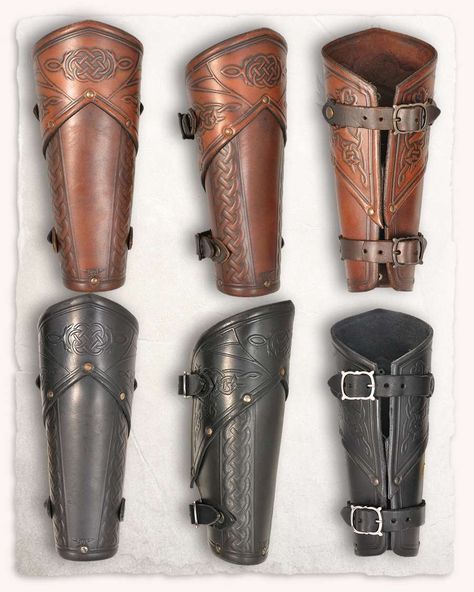 Nordic Background, Moda Steampunk, Leather Armour, Leather Bracers, Arm Guard, Leather Armor, Celtic Knots, Medieval Clothing, Fantasy Armor