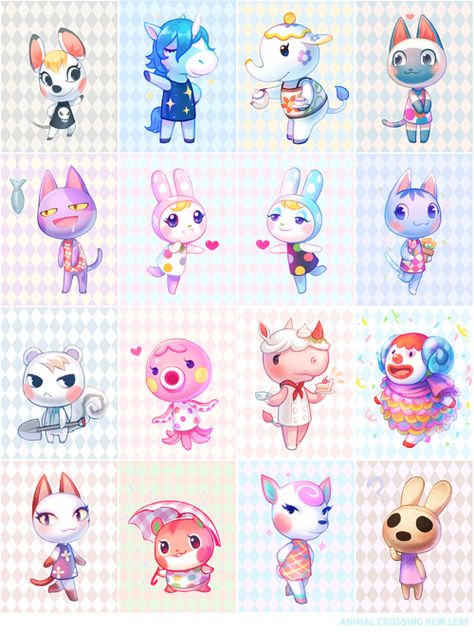 Animal Crossing: New Leaf pastel villager fan art by JustDuet Acnh Cutest Villagers, Cutest Animal Crossing Villagers, Cutest Acnh Villagers, Animal Crossing Cute, Animal Crossing New Leaf, Animal Crossing Fan Art, Ac New Leaf, Animal Crossing Memes, Happy Home Designer