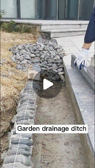 BaiYIDa on Instagram: "Garden drainage ditch" Drainage Ditch Landscaping, Drainage Solutions Landscaping, Yard Drainage System, Rock Drainage, Garden Drainage, Landscape Drainage, Backyard Drainage, Flood Prevention, Drainage Ditch