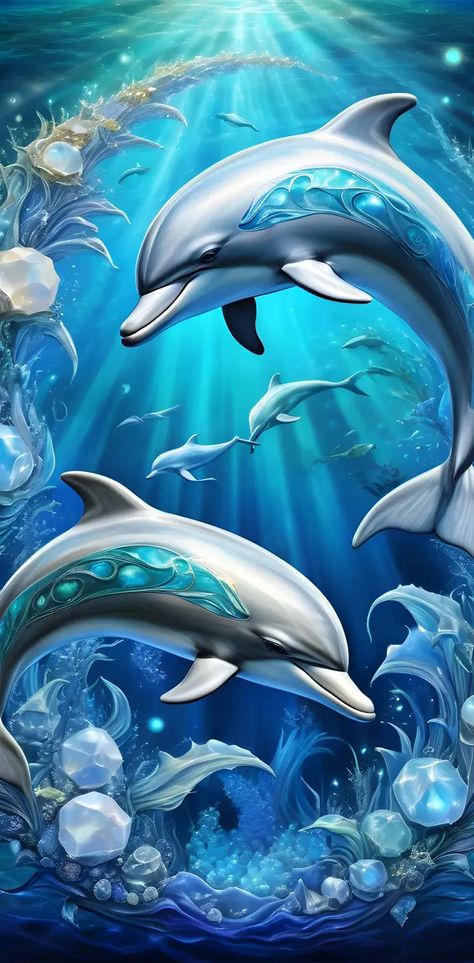 Dolphins Background, Fish Wallpaper Iphone, Dolphin Wallpaper, Dolphins Wallpaper, Dolphins Mosaic, Emoji Gift, Sea Life Wallpaper, Dolphin Images, Dolphin Photos