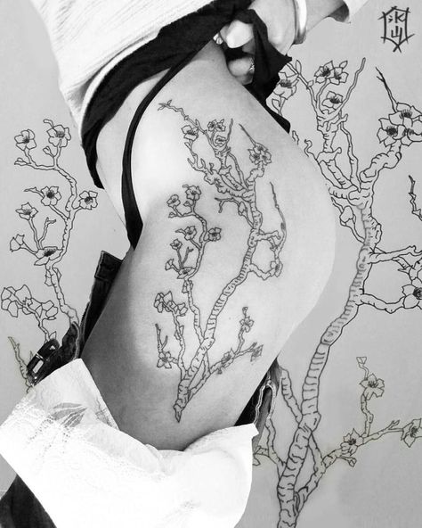 Almond Blossom Tattoo, Van Gogh Tattoo Black And White, Peach Blossom Tattoo Black And White, Van Gogh Almond Blossom Tattoo, Van Gogh Tattoo, Bloom Tattoo, Van Gogh Almond Blossom, Blossom Tattoo, Almond Blossom