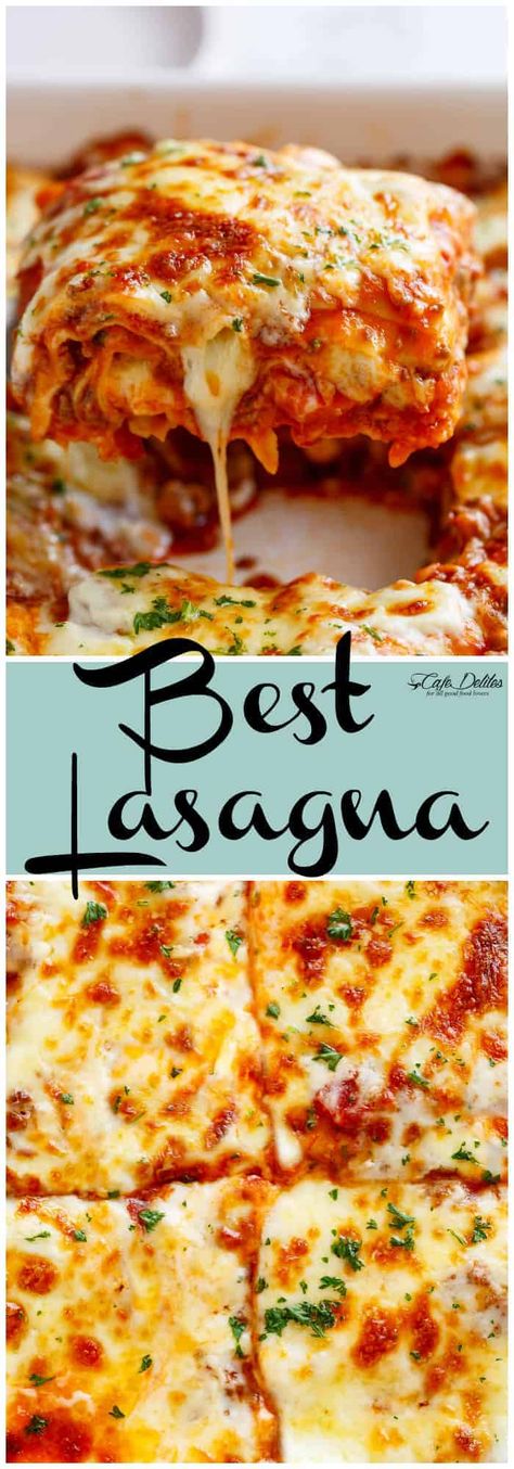 Beef Lasagna Recipe, The Best Lasagna, Lasagna Recipe With Ricotta, Classic Lasagna Recipe, Ricotta Spinach, Best Lasagna, Best Lasagna Recipe, Resep Pasta, Beef Lasagna