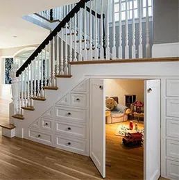 Stairs And Storage, Gömda Rum, Skjulte Rum, Under Stairs Storage Solutions, Room Under Stairs, Stair Nook, Desain Pantry, Staircase Storage, Under The Stairs