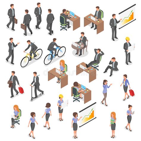 Axonometric View, Drawing Rocks, Cut Out People, People Png, Architecture People, Isometric Art, Isometric Design, Isometric Illustration, Retro Vector