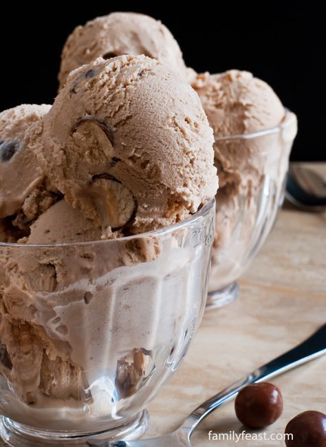 Chocolate Malted Ice Cream - A Family Feast Malt Ice Cream Recipe, Malt Ice Cream, Coffee Ice Cream Recipe, Scoops Of Ice Cream, Milk Candy, Chocolate Malt, Homemade Ice Cream Recipes, Coffee Ice, Frosé