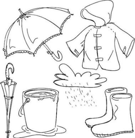 Rainy Day Drawing For Kids, Raining Drawing, Rainy Season Clothes, Rainy Season Pictures, Rainy Day Clothes, Water Activities Preschool, Rainy Season Outfit, Rainy Day Drawing, Clothes Clipart