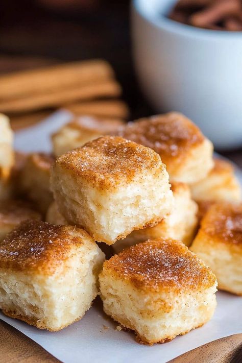 Coffee Cookies Recipe, Biscuit Bites, Cinnamon Biscuits, Sweet Potato Recipes Healthy, Sugar Biscuits, Pillsbury Biscuits, Pillsbury Recipes, Flaky Biscuits, Canned Biscuits