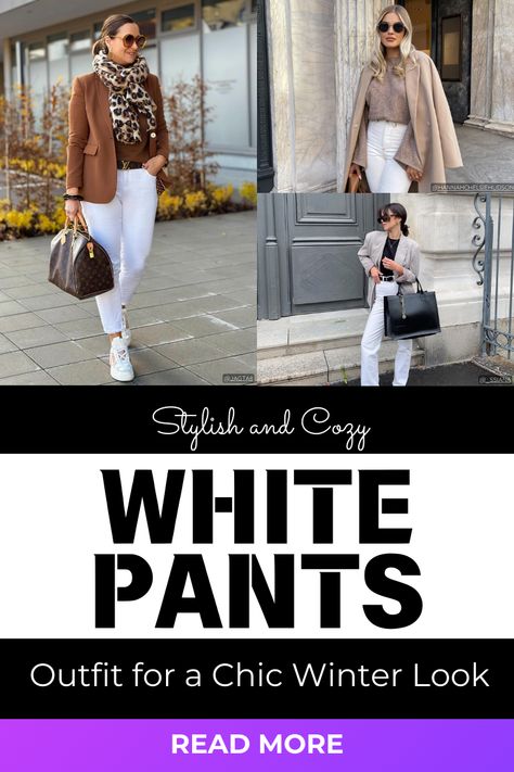 White Pants Outfits White Jeans Black Boots Outfit Winter, Jeans And Black Boots Outfit, White Pants In Winter, Black Boots Outfit Winter, Tall Black Boots Outfit, Easy Outfit Ideas, White Pants Outfit, White Slacks, Winter Boots Outfits