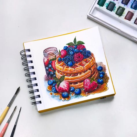 Fresh Waffles 🧇 . . Watercolor @miyahimi.in @thoovi.arts Sketchbook @zen_sangam Brushes @stationerie . Entry for #mangowatercolourmonth @mangoartandstationery . #freshwithflash @flashpaints_official . #watercolorwithhtc @hindustanonline . #worldwatercolormonth2024 #worldwatercolormonth #illustration #watercolors #foodie #foodphotography #waffles #drawing #draw #paints Man Go, Sketchbook Pages, Food Photography, Waffles, Zen, Sketch Book, Drawings, On Instagram, Quick Saves