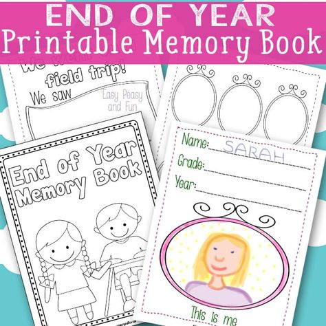 Kindergarten Graduation Ideas Pictures, Prek Memory Book, Preschool Yearbook, Preschool Memory Book, Memory Book Cover, Memory Book Kindergarten, Prek Graduation, School Year Memories, Kindergarten Spring