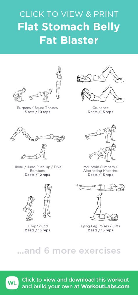 Flat Stomach Belly Fat Blaster – click to view and print this illustrated exercise plan created with #WorkoutLabsFit Workout Flat Stomach, Workout Labs, Fat Blaster, Reps And Sets, Exercise Plan, Free Workout, Printable Workouts, Lower Belly, Mental Training