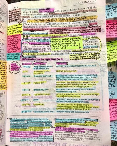 Highlighted Bibles, Messy Bible, Bible Doodles, Personal Bible Study, Journal Notes, Study Notebook, Bible Journal Notes, Bible Ideas, Bible Study Notebook