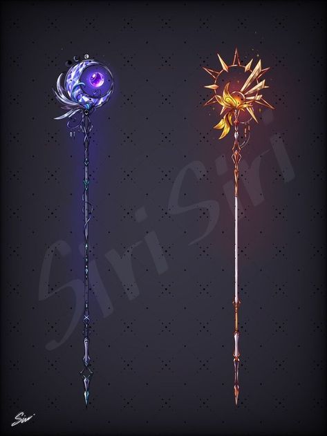 Star Staff Design, Magic Wand Design, Fantasy Staff, Fantasy Wand, Magic Staff, الفن الرقمي, Super Powers Art, Pretty Knives, Fantasy Props