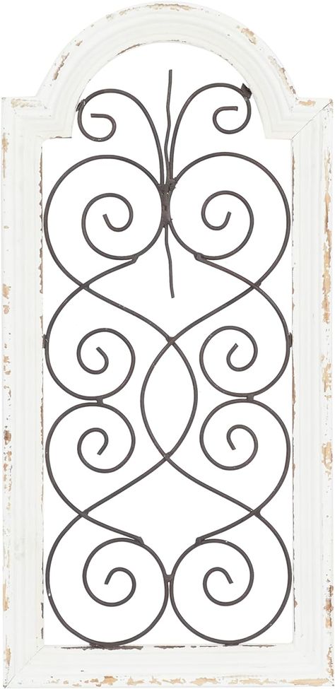 Amazon.com: Deco 79 Wood Scroll Wall Decor, 10" x 1" x 20", White : Home & Kitchen Scroll Wall Decor, Gate Wall Decor, Relief Wall Art, Modern Baseboards, Metal Tree Art, Gate Decoration, Egyptian Design, Country House Design, Metal Tree Wall Art