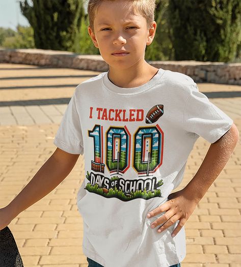 100 Days Of School Shirt Football, 100 Days Of School Shirt Sports, 100th Day Shirts Kid, 100 Days Of School Pom Pom Shirt, 100th Day Of School Shirts Dinosaurs, 100 Days Of School Shirt, Hundred Days, 100 Day Celebration, Soccer Balls