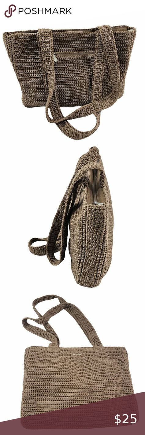 The SAK Crotchet Double Strap Brown Shoulder Handbag Purse The Sak, Shoulder Handbag, Bag Bag, Handbag Purse, Shoulder Handbags, Inside Pocket, Light Brown, Purse, Shoulder Bag