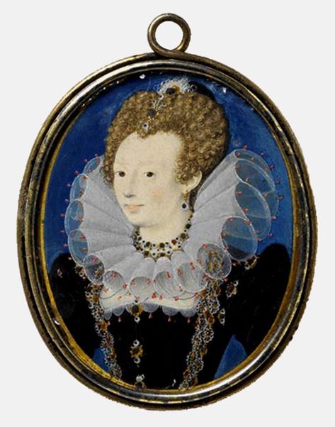 Probably Penelope Devereux, daughter of Lettice Knollys, great-granddaughter of Mary Boleyn | Grand Ladies | gogm Nicholas Hilliard, Mary Boleyn, Medieval Aesthetics, Red Textiles, Tudor Era, Tudor History, Miniature Portraits, John Smith, English History