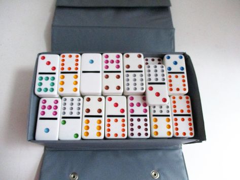 Dominoes Aesthetic, Dominoes Aesthetic Food, Colored Dominoes, Ceramic Domino Set, Domino Set, Dominoes Set, Dots, Things To Come