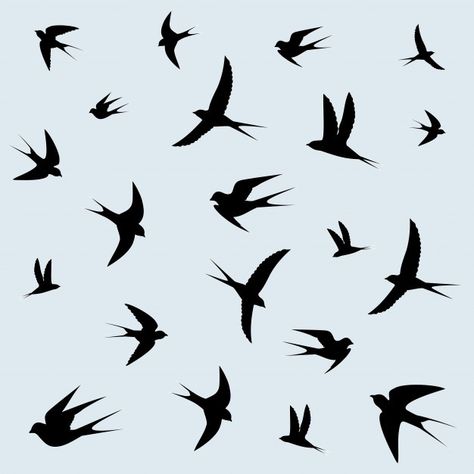 Swallows Flying, Breakout Room, Wire Birds, Crow Pictures, Outdoor Mosaic, Vogel Silhouette, Bird Vector, Flying In The Sky, Sparrow Tattoo